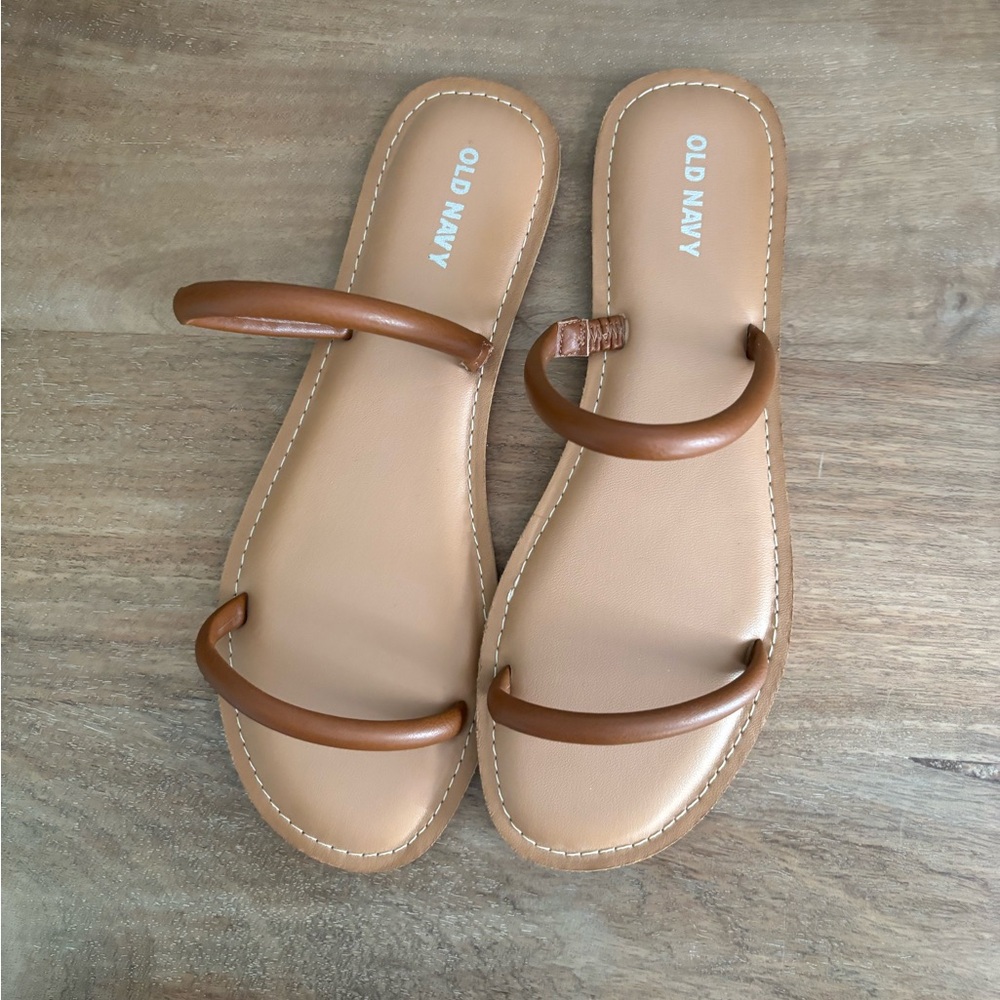 Old Navy Tan Sandals Minimalist Slip-On